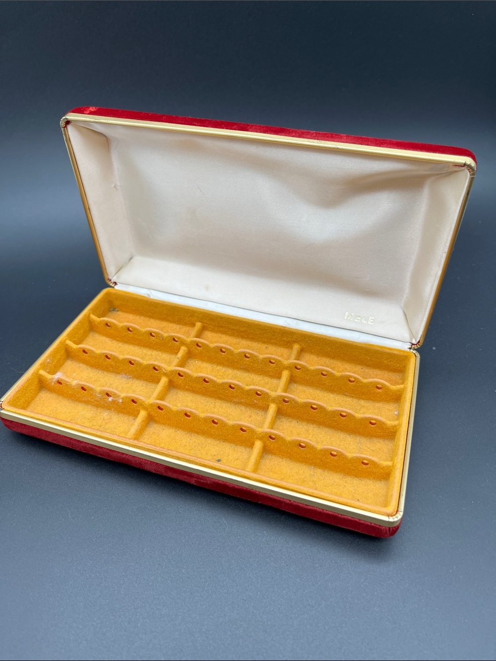 Vintage velvet jewelry box